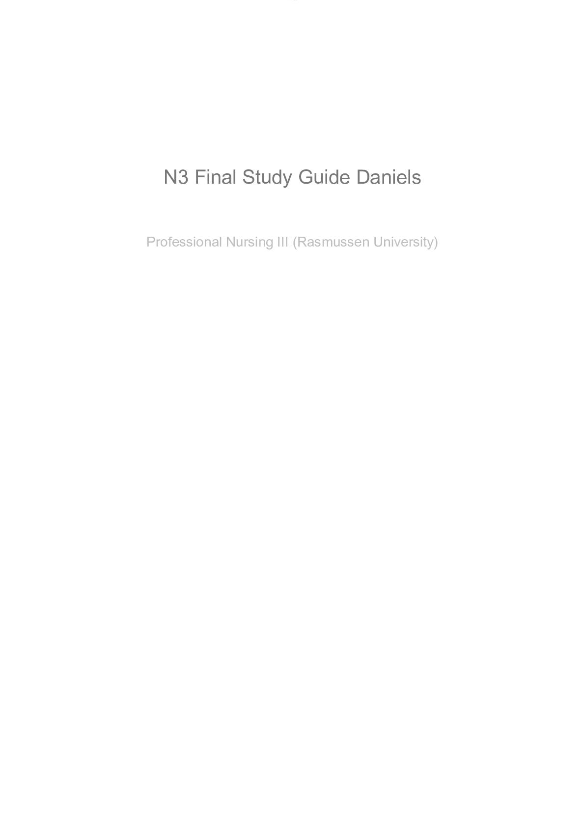 Preview image for NUR 3508 N3 Final Study Guide Daniels